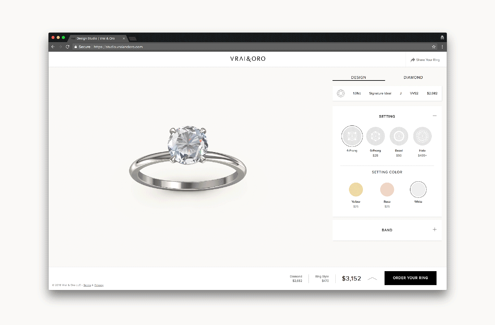 VRAI custom engagement ring design studio