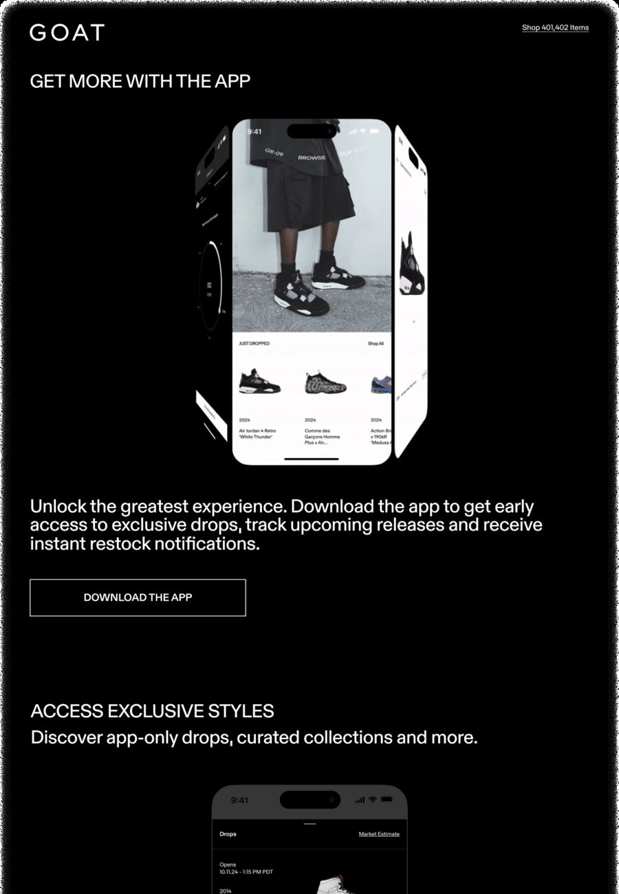 GOAT onboarding email