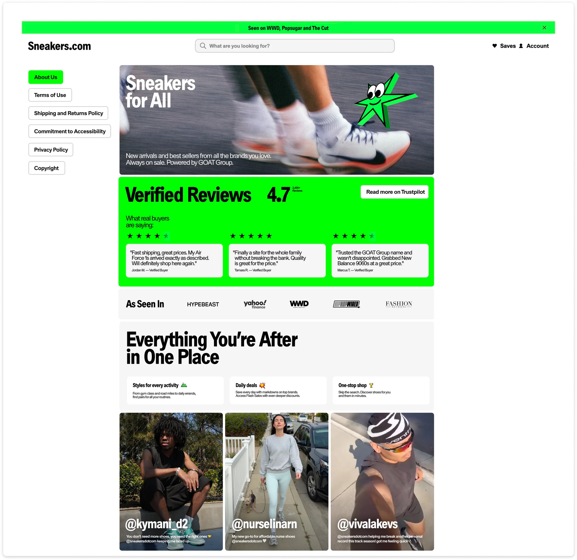 Sneakers.com about page